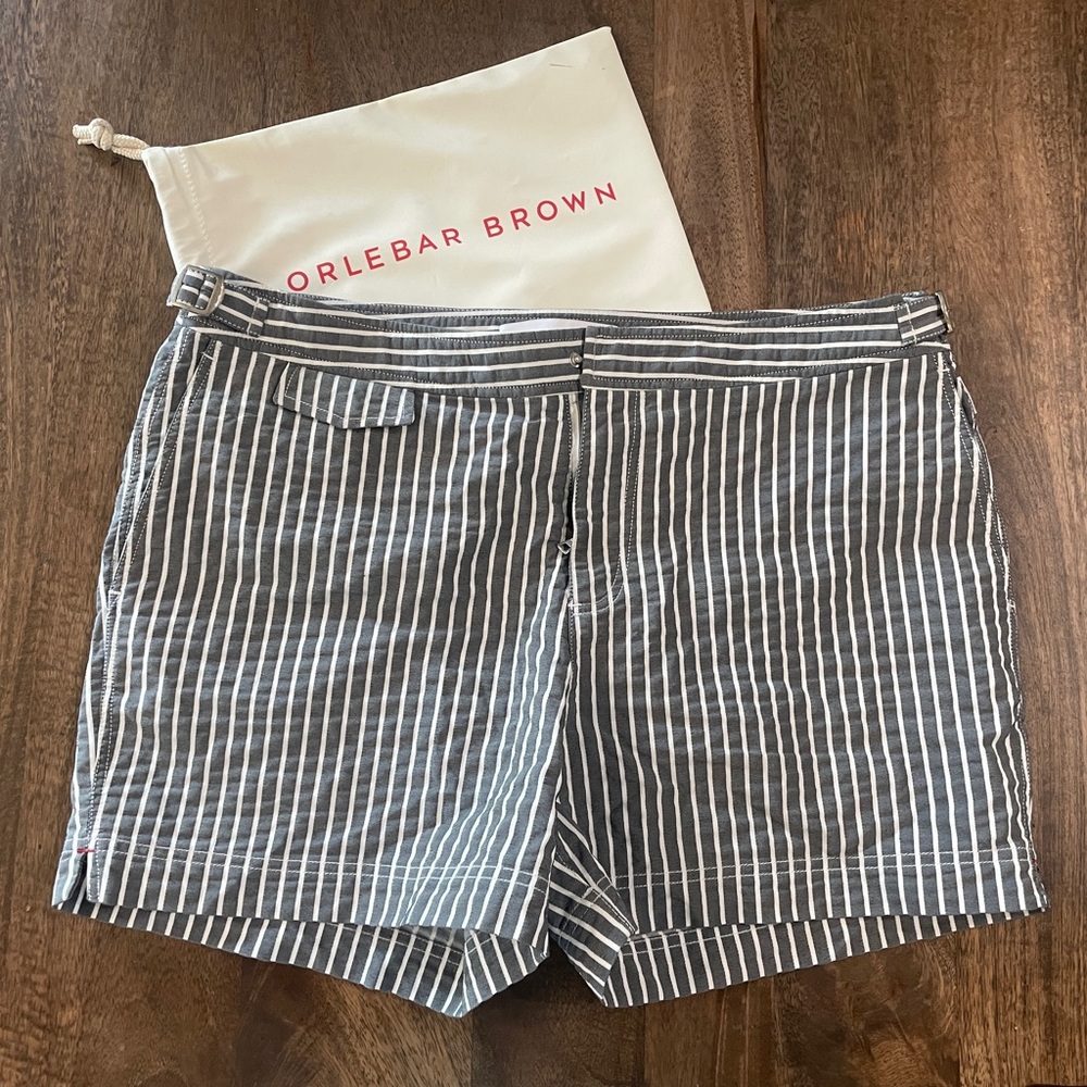 Stripes Jacquard Mid-Length Swim Shorts